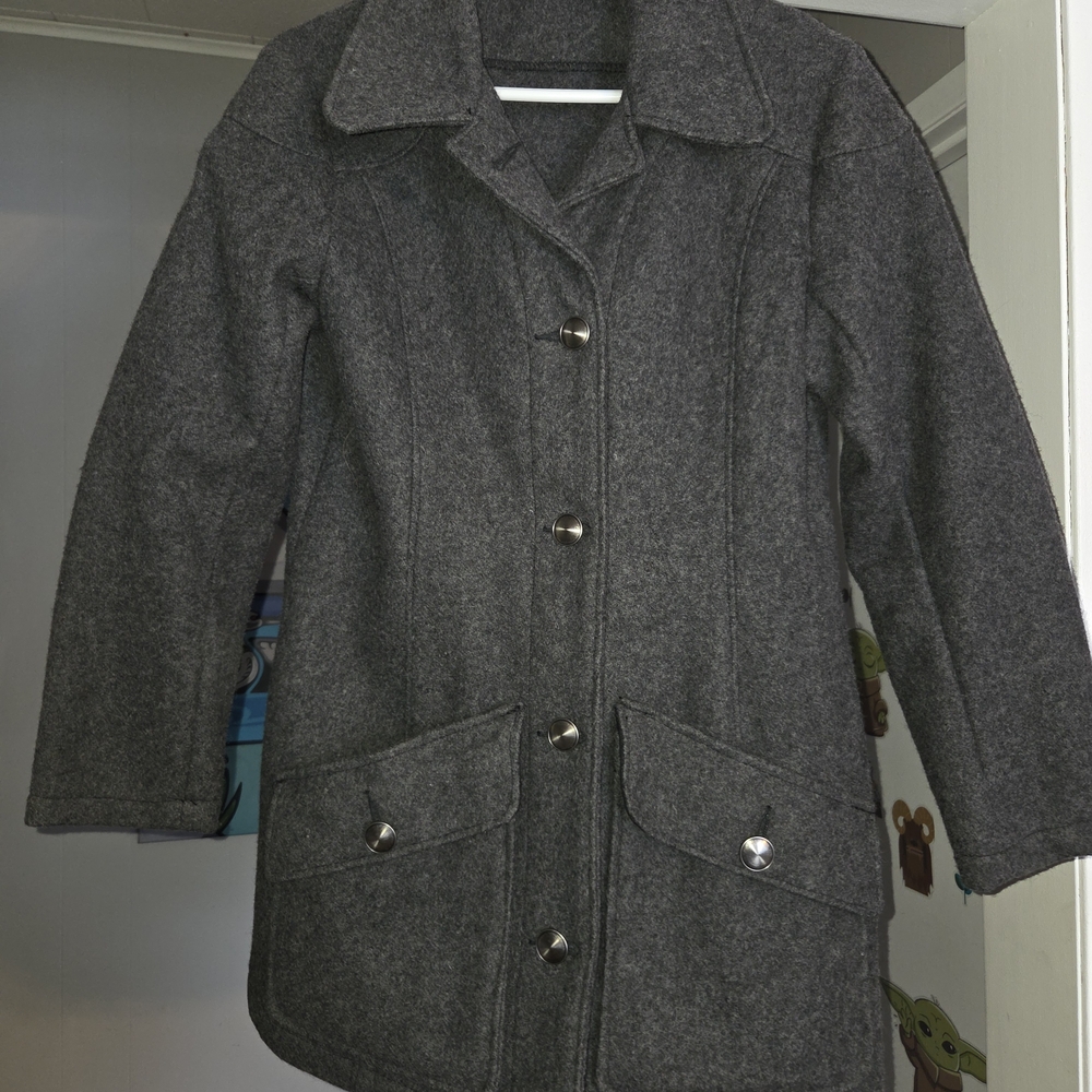Elegant Charcoal Pea Coat